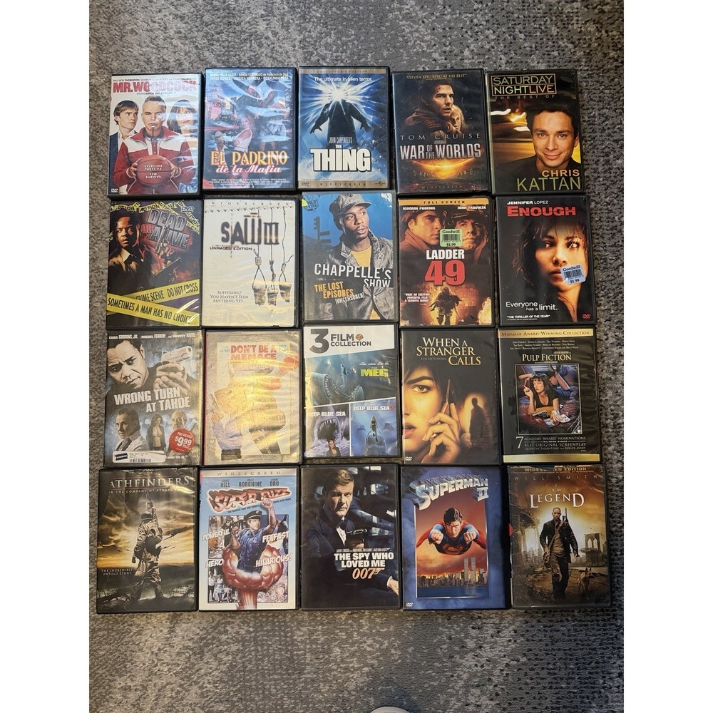 DVD Movie Lot 20 Action Horror Comedy 007 Pulp Fiction Superman
